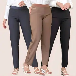 Celana Kerja Wanita Premium Pinggang Karet Bahan Polyester Tebal Nyaman,Celana Coklat Tua Pramuka,Celana Formal