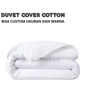 SADAYANA.ID - Duvet Cover / Quilt Cover / Selimut Duvet Hotel Bahan Katun Warna Putih Polos