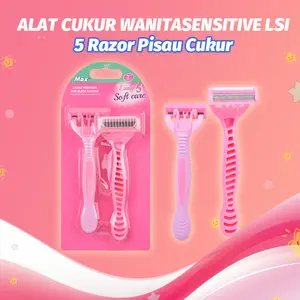 Alat Cukur Wanita 5 Lapisan Razor Pisau Cukur Pencukur Bulu Kemaluan Ketiak Bulu Tangan Kaki Lady Shaver Wanita