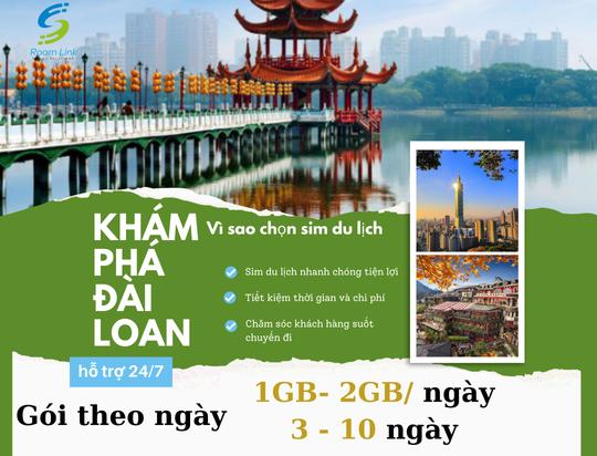 Sim du lịch Đài Loan- Gói theo ngày gói từ 3-10 ngày
