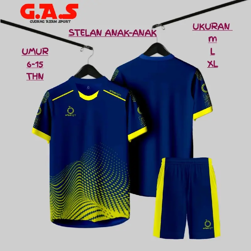 Set Baju Futsal Anak-Anak Lengkap dengan Celana untuk Usia 5-15 Tahun Pakaian Outdoor Olahraga Sport 5