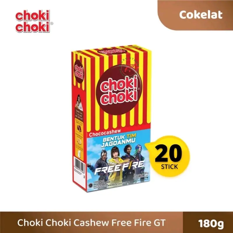 Choki Choki Chococashew Stik Cokelat 1 box isi 20 pcs x 9g Cemilan Chocolate Camilan Food Manis Mete Snack Coklat Keripik 4