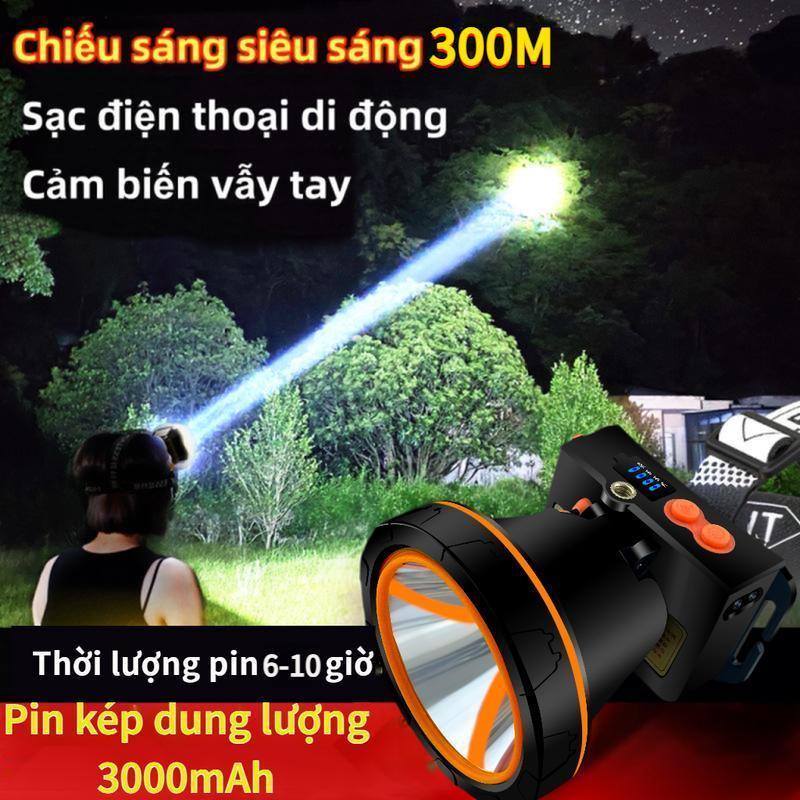 Đèn Pin Đội Đầu Siêu Sáng 4000mAh 300-400M Chống Thấm Nước Có Thể Sạc Lại Tiện Dụng