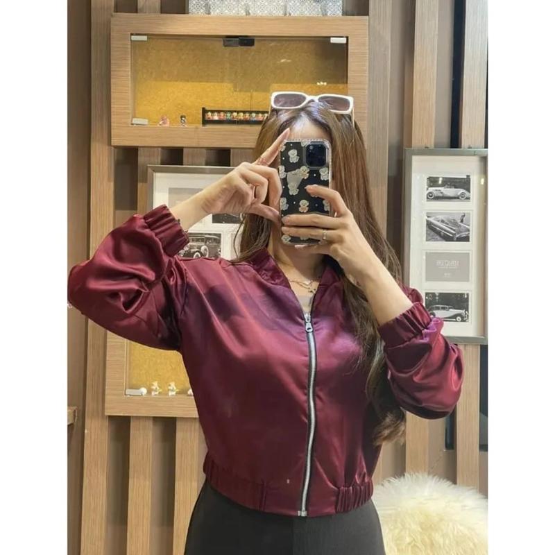 Sybn - Jaket Outer Satin Premium Wanita Jaket Bomber Kasual bisa Cod 1