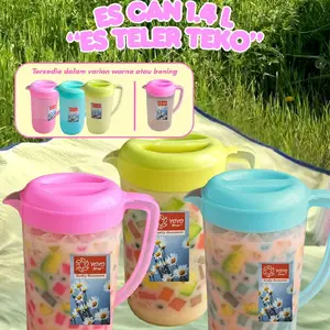 6 buah teko plastik viral wadah es teler kapasitas 1.4 liter