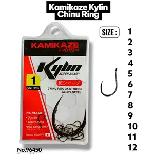 Kamikaze Kylin Kail Pancing Kamikaze Kylin No 96450 Chinu Ring 3X Strong Alloy Steel Ukuran 1-12 Durable Super Strong Best Component Japan Quality