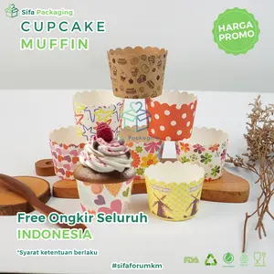 Muffin Cake Case Size S Cup cake Kertas Alas Donut Roti Kue Bolu Isi 50 Pcs
