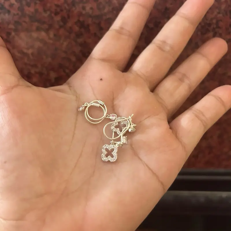 Anting jepit gantung perak 0