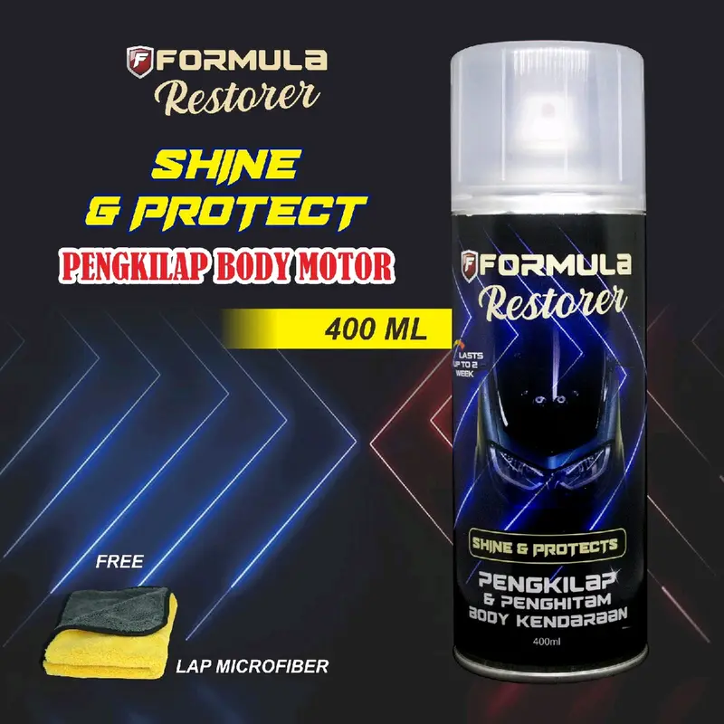 Formula Restorer Pengkilap & Penghitam Body Motor - Perlindungan & Kilap Tahan Lama dengan Silicone Premium & Efeek Hydrophobic - Baret Kendaraan 5