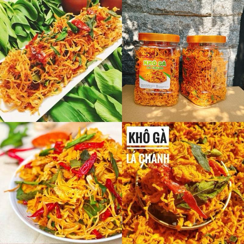 TOP CoMBo 2Hủ x 500gr Khô Gà Lá Chanh Ngon Đặt Biệt - Đồ Ăn Vặt Tạp Hoá KuDe