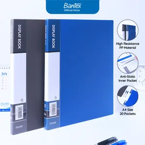 Bantex Display Book A4/F4 Map Album Penyimpan Dokumen PP Anti-Statis Isi 20/40/60 Pockets BF410X
