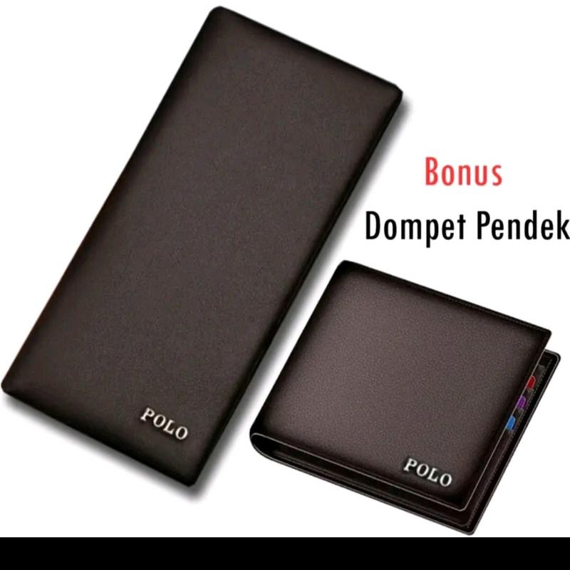BELI 1 DAPAT 2DOMPET 2 Dompet Panjang Gratis 1 Dompet Pendek Kulit pria Dompet Panjang lipat dua 1