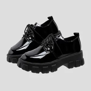 Rachel Boots Wanita Sepatu Sneakers Boots Oxford Shoes Wanita Formal Kerja Wanita Sepatu Wanita Warna Sepatu Mayoret Sepatu Hitam Sepatu Kerja Kulit PuDengan Tumit 5cm Dan Sol Karet Nyaman Dan Stylish Sederhana Dan Fashionable Hitam Glossy/Doff ST001