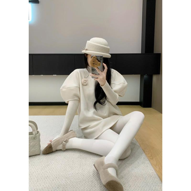  Hương Pháp Clothing SET DẠ HOA CÀI 3 MÓN CHẤT DẠ MỀM KÈM ÁO LEN VÀ CHÂN VÁY MẪU MỚI 2023 