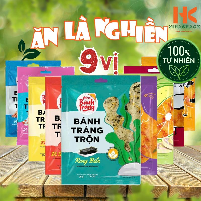 Combo 5 gói Bánh tráng trộn Miss Mix các vị 20-23gram siêu ngon, Vinasnack- Bánh tráng Miss