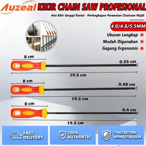 Auzeal Kikir Gergaji Chainsaw File Bulat 4mm 4,8mm 5,5mm Alat Perbaiki Tajamkan Mata Rantai Gergaji Kayu Profesional