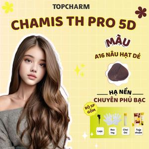 Nhuộm tóc Nâu Hạt Dẻ A16 Phủ Bạc Tự Nhiên Chamis TH Pro Kem Nhuộm Tóc 5D Màu Không Cần Tẩy Dưỡng Tóc Nữ Chuẩn Salon Găng Tay Oxy