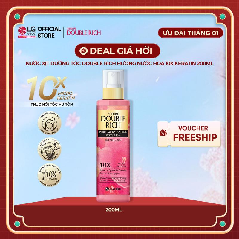   LG Daily Beauty Official  Nước xịt dưỡng tóc Double rich hương nước hoa 10X Keratin 200ml 