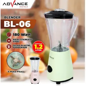 Blender Advance BL-06 BL06 Blender Plastik 1,2 Liter Foodgrade Blender Multifungsi Anti Slip 4 Pisau Garansi Resmi