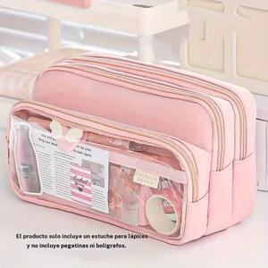 Estuche de gran capacidad, 1 unidad, Estuche creativo para plumas, Estuche para lápices de acero, Bolsa portátil para almacenar cosméticos