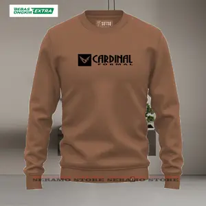 Sweater Crewneck pria wanita cotton fleece 100% - sweater jumper terbaru CARDINAL HITAM