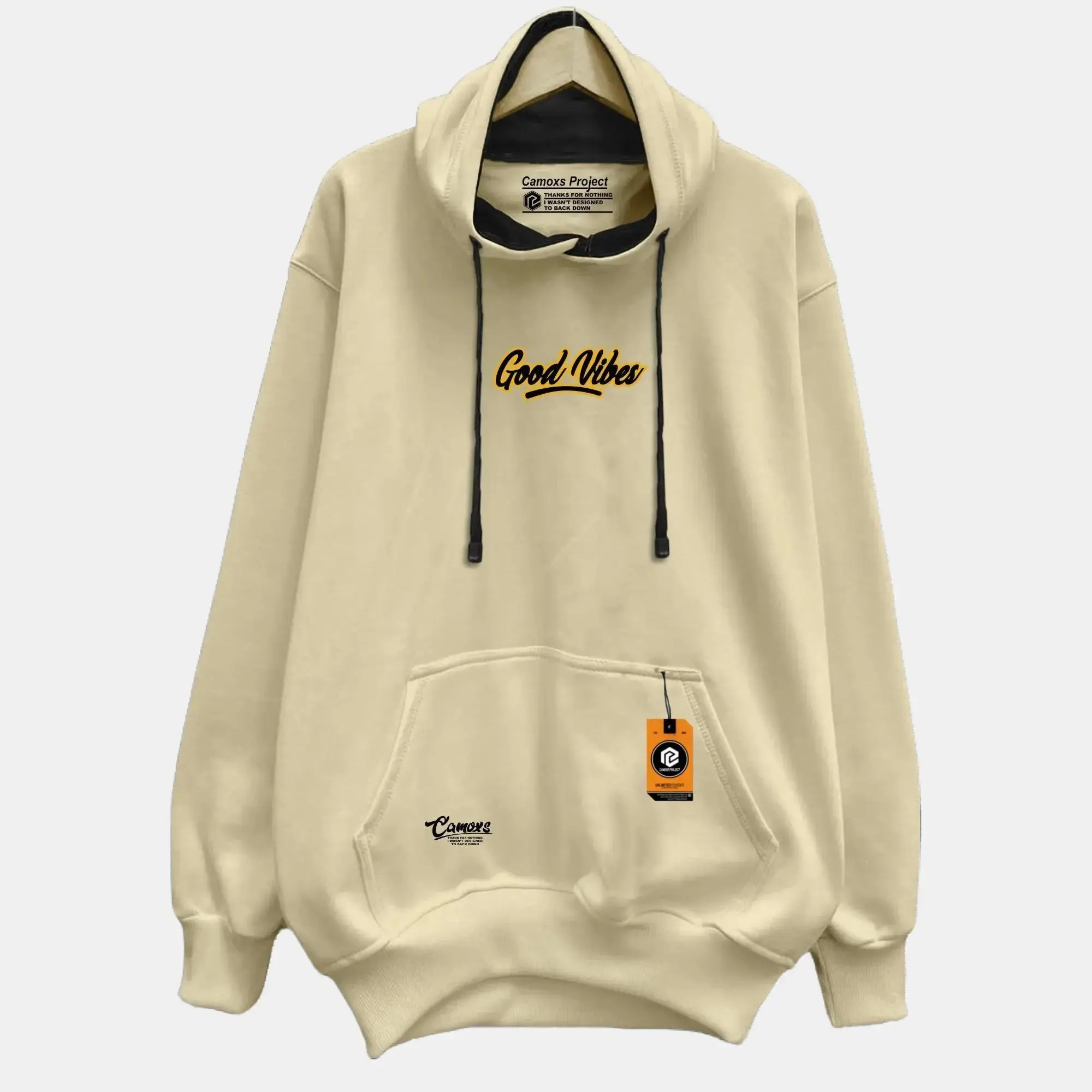 CAMOXS Jaket Sweater Hoodie Pria Distro Original Bandung Aesthetic Night Cream Good Vibes Motif Fleece Tebal Oversize M-XXL Terbaru Dan Terlaris Jumper Cowok Keren Panjang Tangan Lembut Zipper