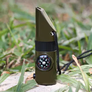 KS Sos 7 in 1 Survival Kit Outdoor Peluit Kompas Senter Kaca Pembesar