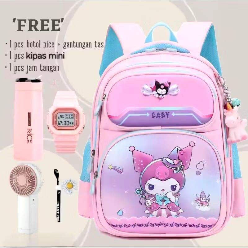 Product Introduction of tas ransel sekolah anak motif baby kuromi tas gendong tebal tas punggung tas berbonus tas lucu anak perempuan TK SD SMP 13