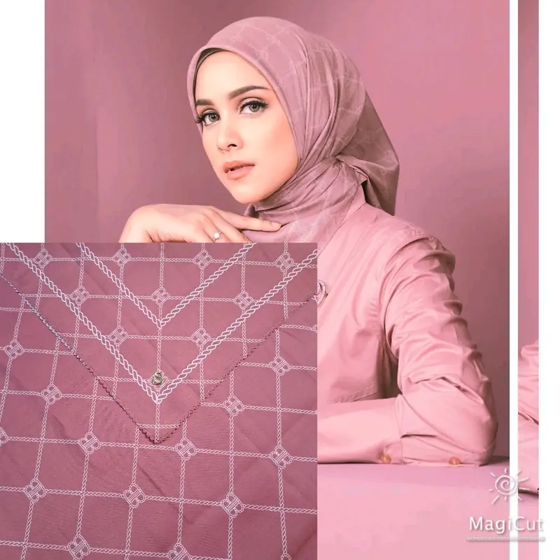 Button scarves motif Decodra voile square semi ori button scarves mirror, look like, kemasan kotak di hampers, bahan voal lembut, Semua musim, segi Empat with Logo Metal B, Nyaman , Jilbab muslim 2