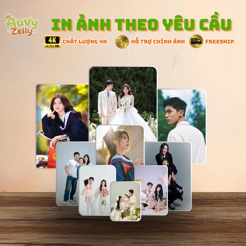 In Ảnh Theo Nhu Cầu- Khung Ảnh Tráng Gương Bo Viền Cao Cấp - Tặng Chỉnh Ảnh…