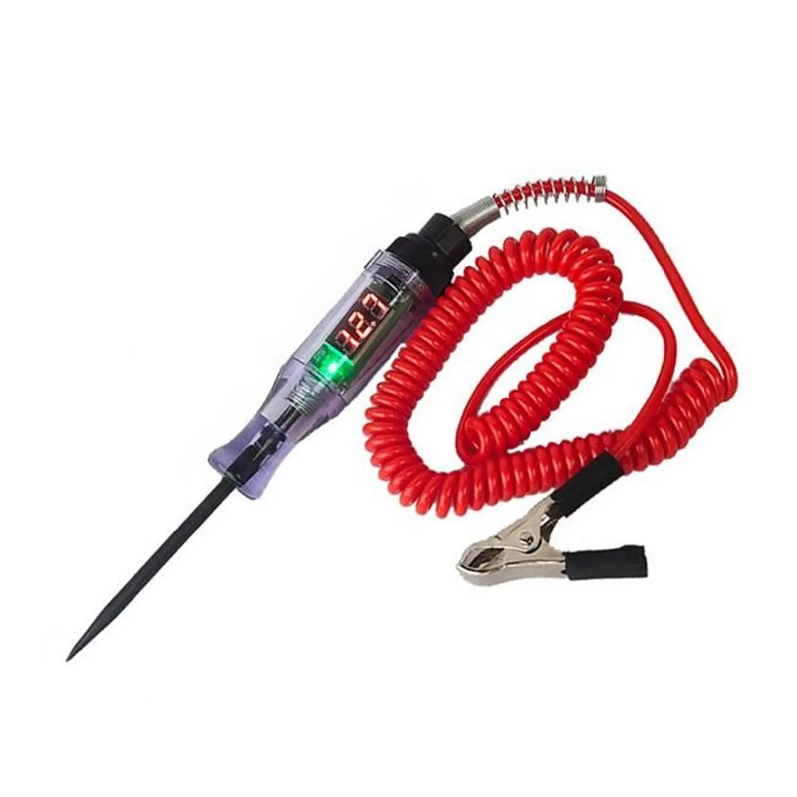 Penguji Litar Voltan Lori dan Kereta, Paparan Digital, Pen Probe Panjang, Mentol Lampu, Alat Diagnostik Kereta, Pembaikan Kereta Berkualiti Tinggi, 6V, 12V, 24V, DC