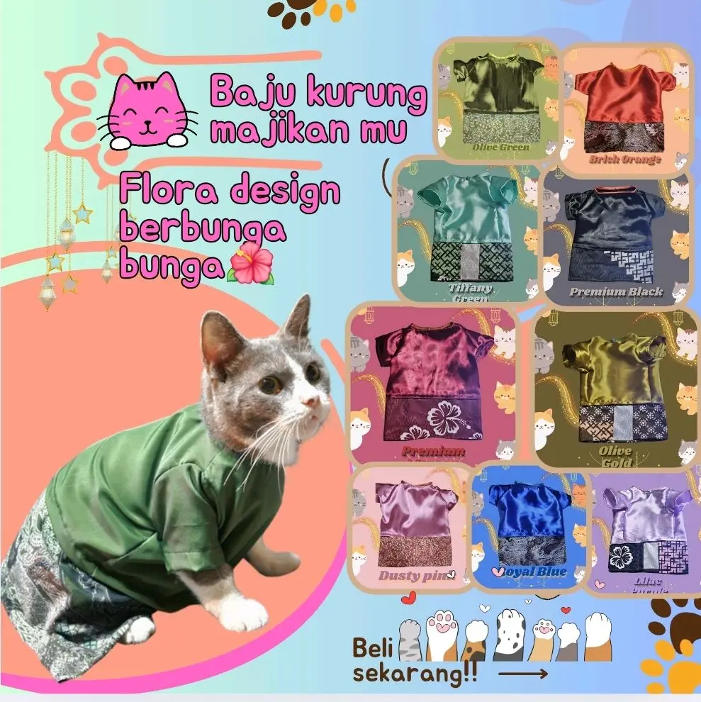 BAJU RAYA KURUNG KUCING betina baju raya 2025
