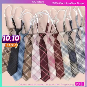Dasi Tie-Gratis Dasi Wanita Seragam Sekolah College Malas Dasi Kecil Neck ​Tie Pola Kotak-kotak JK
