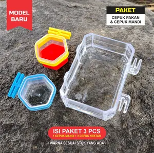 PAKET CEPUK MANDI DAN CEPUK PAKAN NEKTAR NO 5 MODEL BARU SISTEM RING MUDAH BONGKAR PASANG