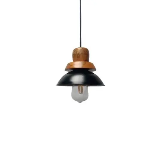 lampu gantung minimalis metal wood vintage retro industrial Kayu