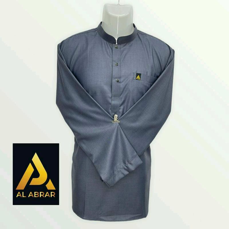 Kurta Lelaki Dewasa ( Berkolar + plain ) kain 100% cotton READY STOCK ( S & 3XL ) Sleeve 4