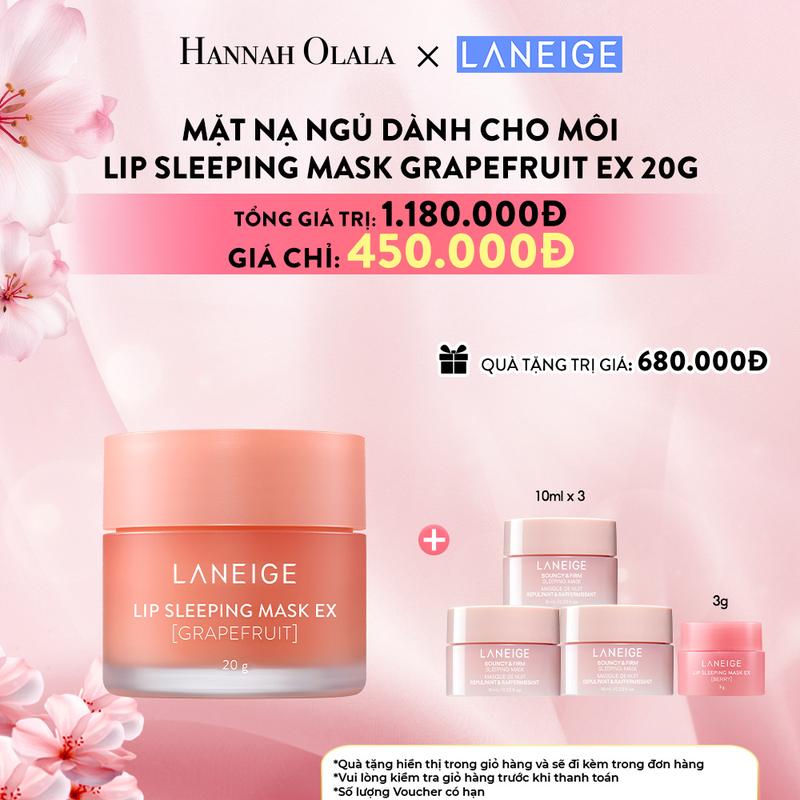 LANEIGE x HANNAH OLALA - Mặt nạ ngủ dưỡng môi hồng hào căng mượt LANEIGE Lip Sleeping Mask EX 20g