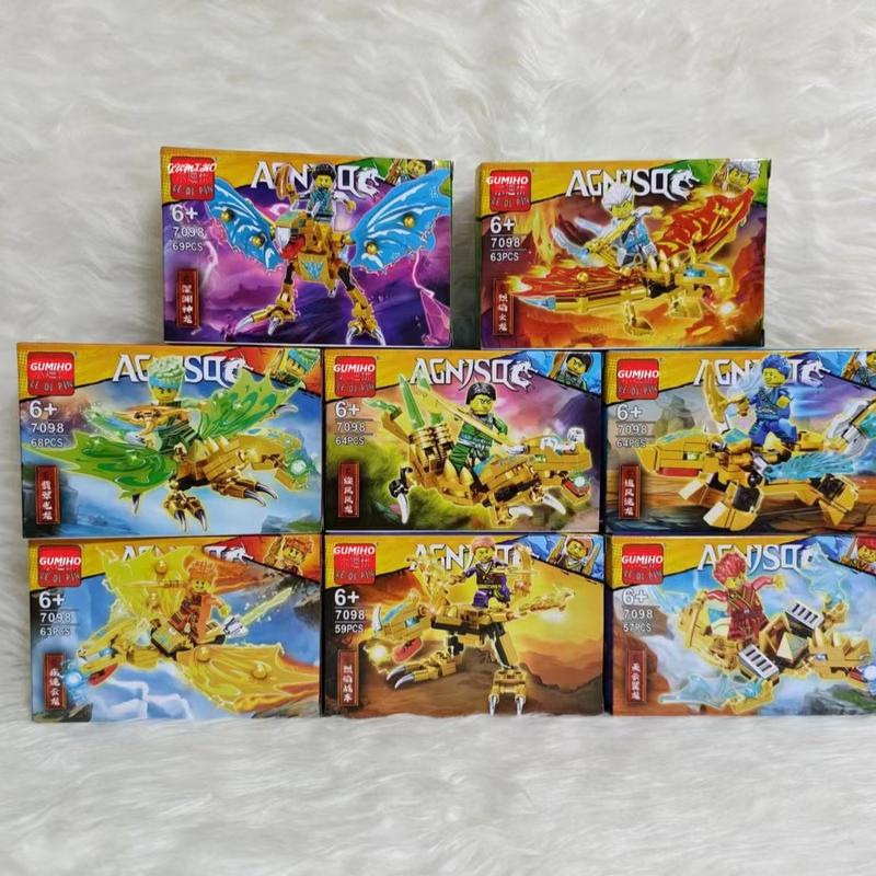 Bricks  Block Ninja Satu Set 8 in 1 master of spinjitzu dragon robot anak mainan toys 1