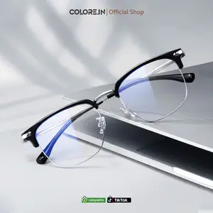 Colore.in Kacamata Minus Bulat Anti Radiasi Blueray Photocromic TR90 Metal Pria Wanita 122601
