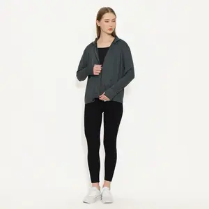 Jaket Olahraga Airsm Unisex Dryfit Anti UV Protection Polos Sport Warna Abu-Abu