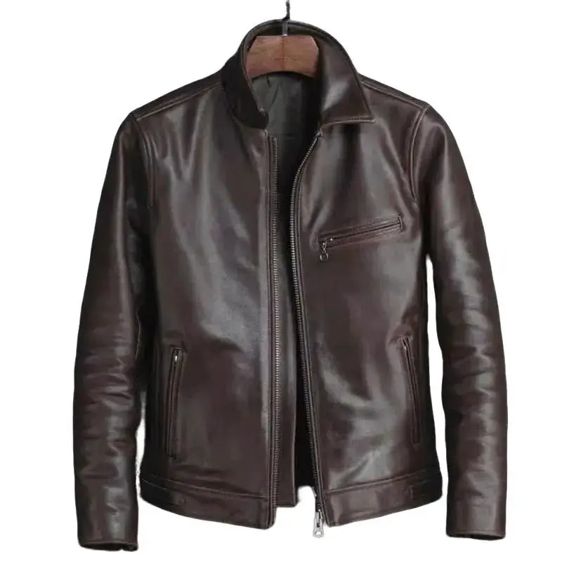 JAKET PRIA KULIT SUPER / JAKET KULIT PRIA / JAKET MOTOR Musim dingin Leather Keren