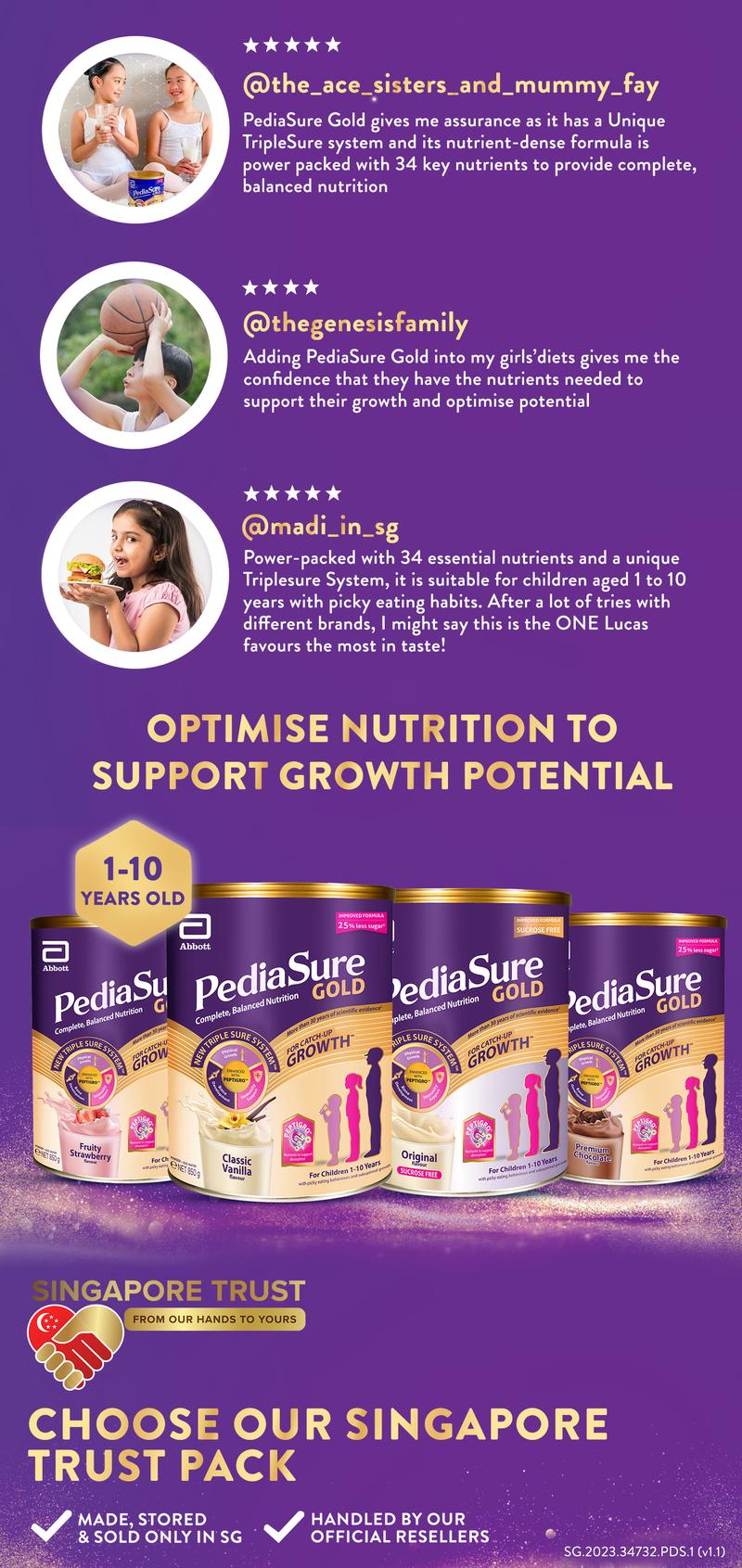 Product Introduction of [Bundle of 2] PediaSure® Gold with PeptiGroᵀᴹ - Classic Vanilla, 1.6kg 3