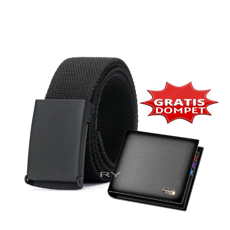 Ikat Pinggang Pria Kanvas(GRATIS DOMPET) Ikat Pinggang Kanvas Polos 0