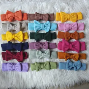 Headband Bandana Bando Anak RIB knit Curly Ruffles Knit Tee | Bando Bandana Anak Perempuan newborn sampai 2tahun Bahan Rib Knit Halus Dan Lembut Lucu