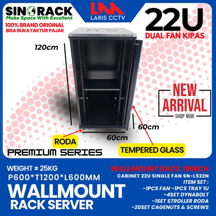 Jual Wallmount Rack Server 22U, Rack Server Single Door 22U - Jakarta ...