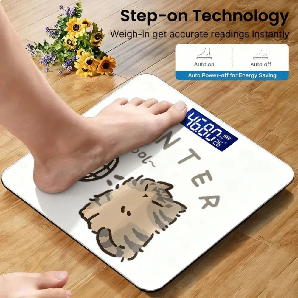 Timbangan badan maksimal 180kg kaca tempered kuat 26cm x 26cm
