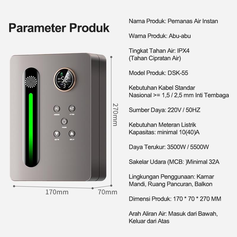 Pemanas Air Instan Listrik - Dipasang di Dinding, Suhu Konstan, Cocok untuk Kamar Mandi & Dapur Pemanas Air Instan Listrik - Dipasang di Dinding, Suhu Konstan, Cocok untuk Kamar Mandi & Dapur