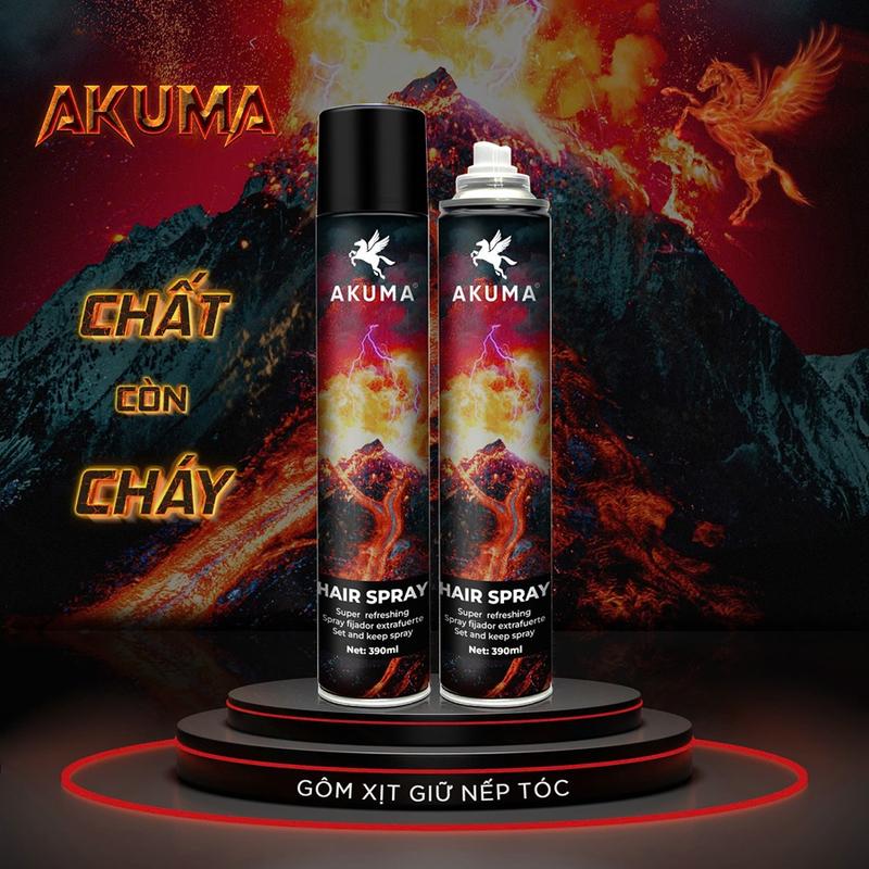Gôm xịt giữ nếp tóc AKUMA SPRAY hương nước hoa 350ml