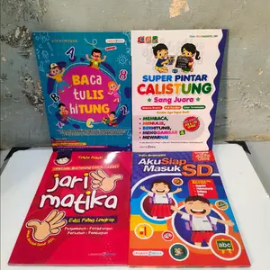 Paket 4 buku Jarimatika,super pintar calistung,baca tulis hitung,aku siap masuk sd Soft Cover Siswa