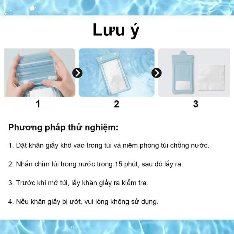 Túi đựng điện thoại không thấm nước, với niêm phong gia cố 7